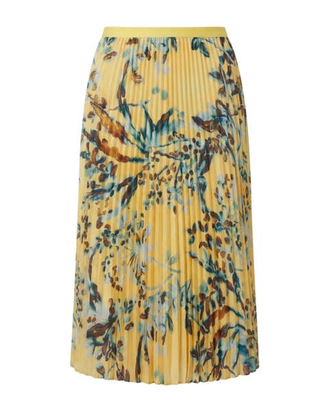 Claudia Print Pleated Midi Skirt
