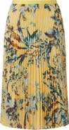 Cartolina Claudia Print Pleated Midi Skirt
