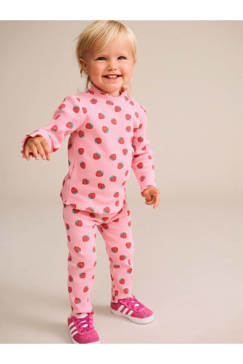 Strawberry Print Rib Legging, Alternate, color, Strawberry Print