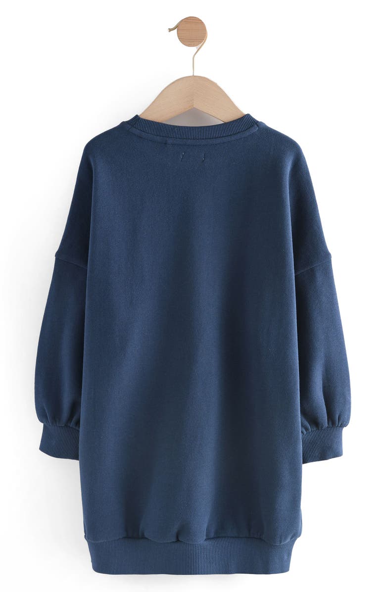 NEXT Kids' Sequin Star Sweatshirt Dress, Alternate, color, Blue