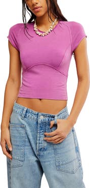 Free People Protagonist Stretch Cotton Baby Tee