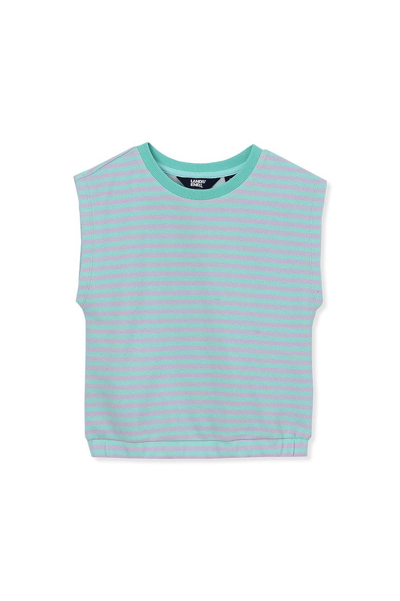 Girls Pique Knit Top, Main, color, Mint Multi Stripe