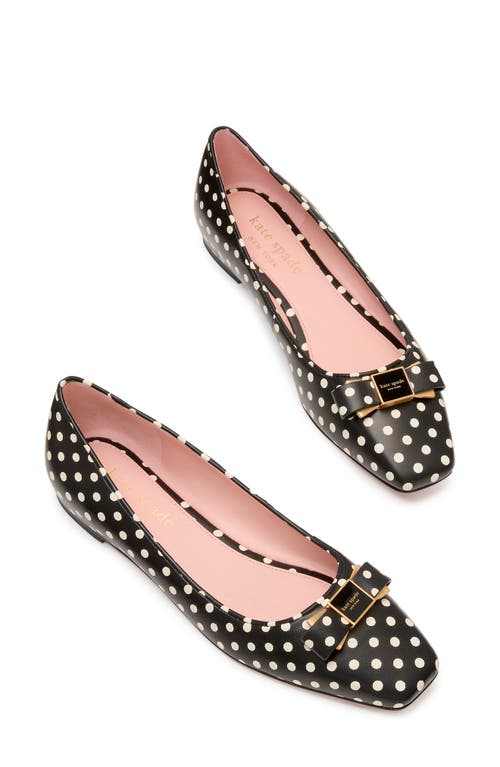 Kate Spade New York Bowdie Breezy Dot Ballet Flat In Black/cream