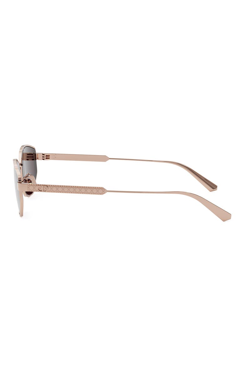 'DiorCannage B1U 57mm Oval Sunglasses, Alternate, color, SHINY ROSE GOLD / BORDEAUX