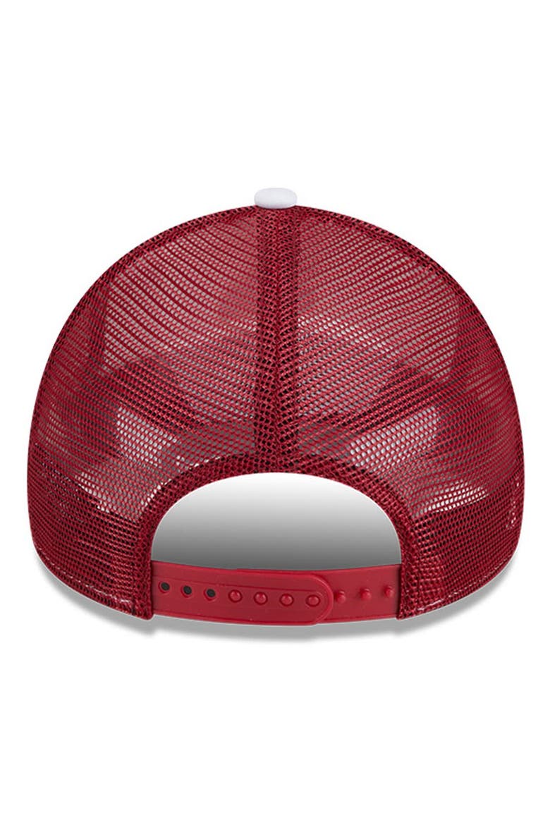 Men's New Era White/Cardinal USC Trojans Court Sport Foam A-Frame 9FORTY Adjustable Trucker Hat, Alternate, color, White