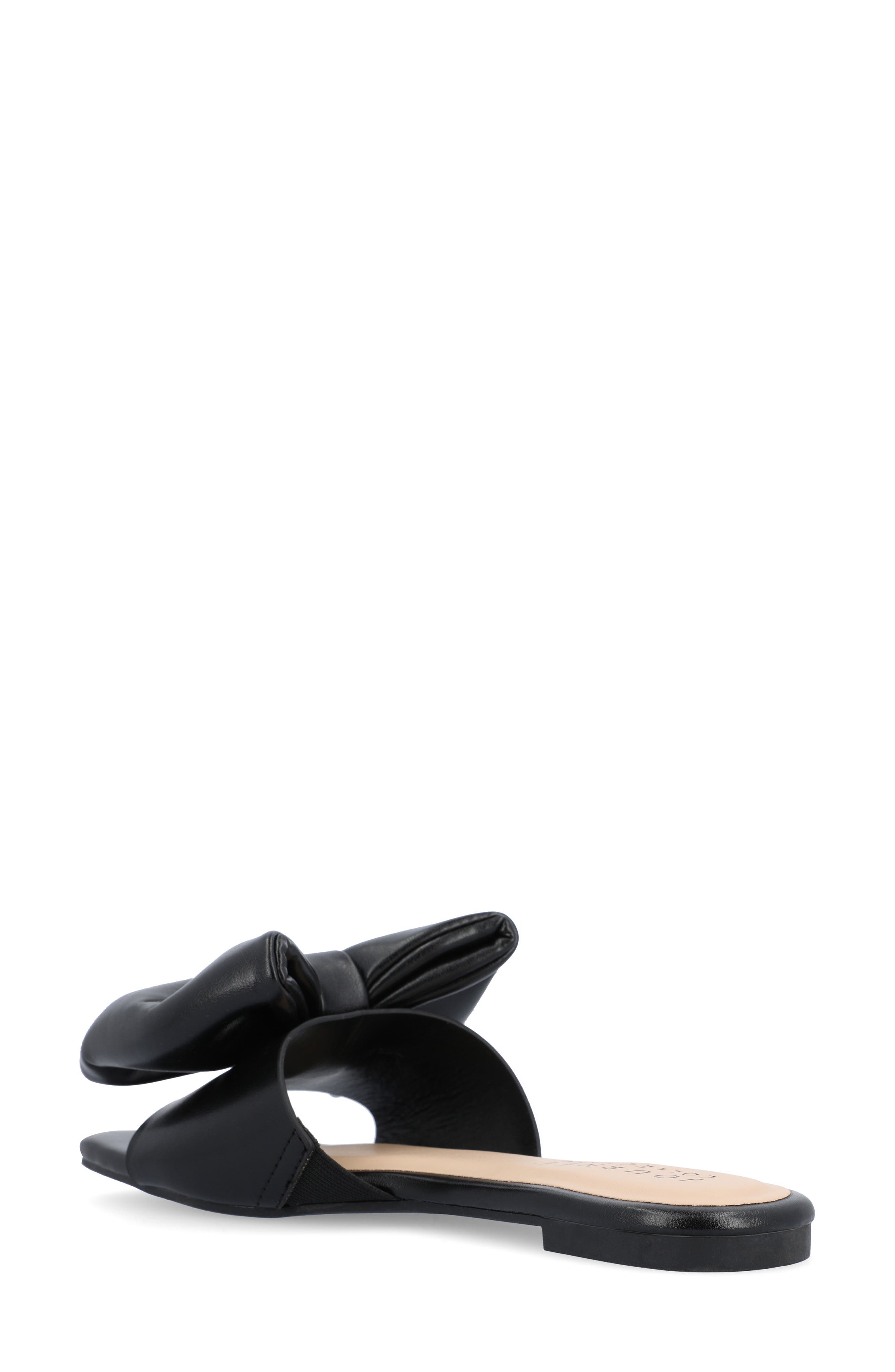Journee Collection Fayre Bow Flat, Alternate, color, Black
