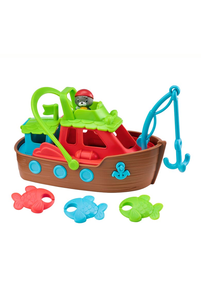 Timber Tots Nesting Boats 3 In 1 Playset, Seal Figure, Stacking Water Toy, Alternate, color, Multicolored