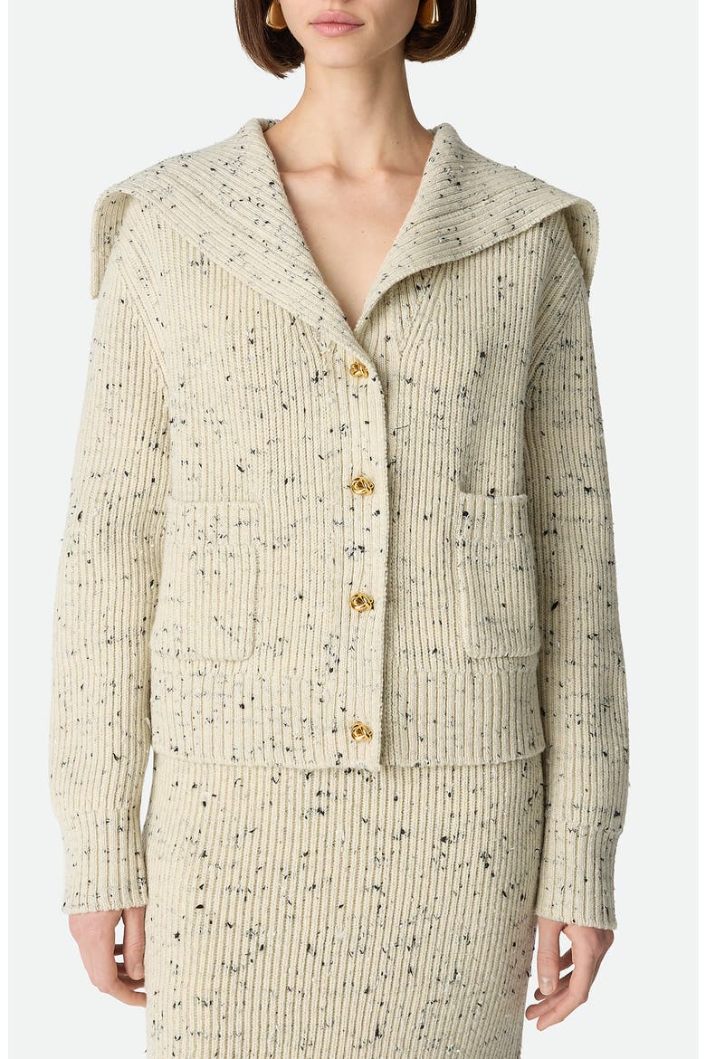 Knot Button Wool Blend Rib Cardigan, Main, color, 9317 DOVE