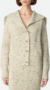 Bottega Veneta Knot Button Wool Blend Rib Cardigan