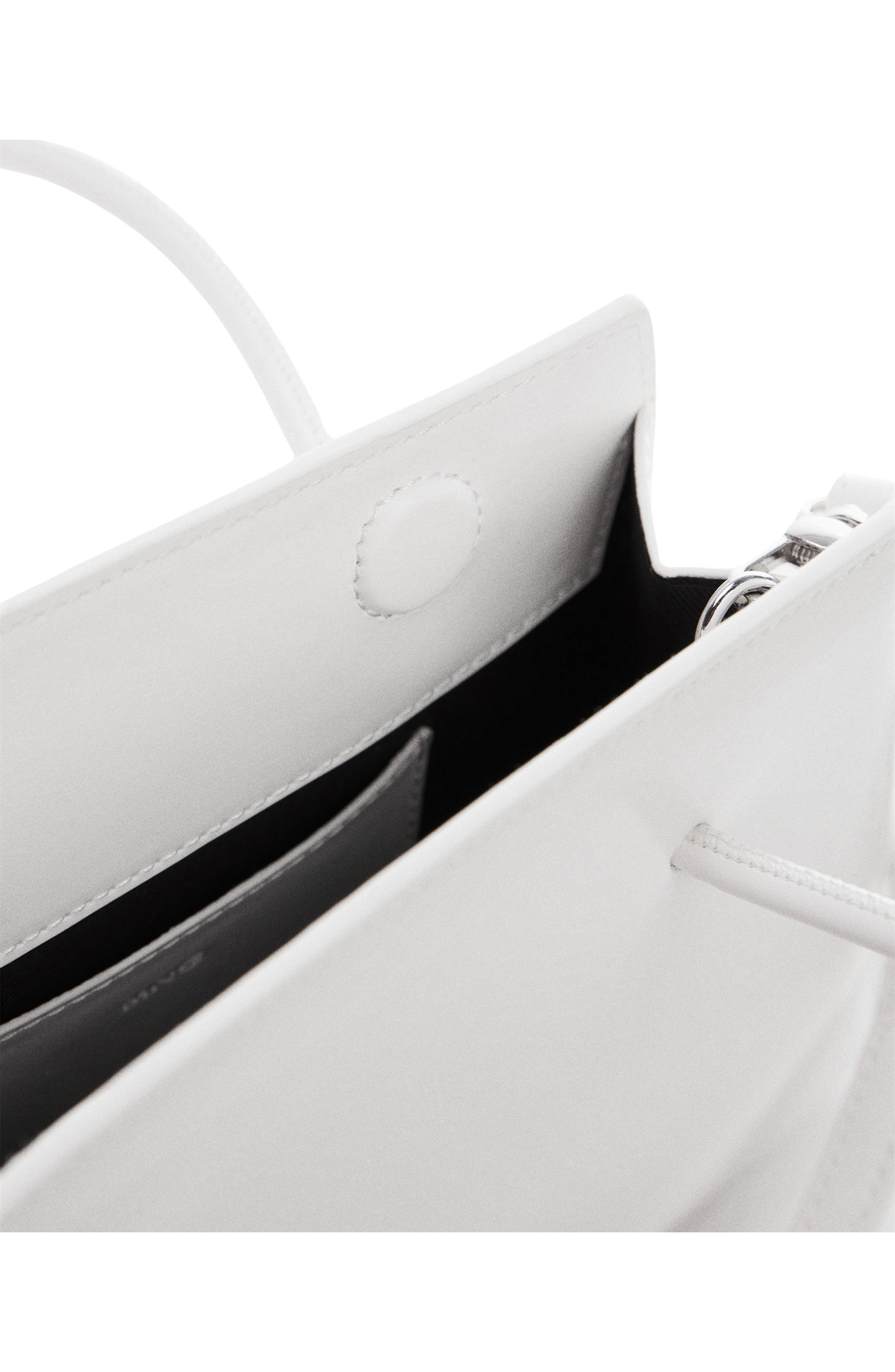 MANGO Geometric Faux Leather Top Handle Bag, Alternate, color, 