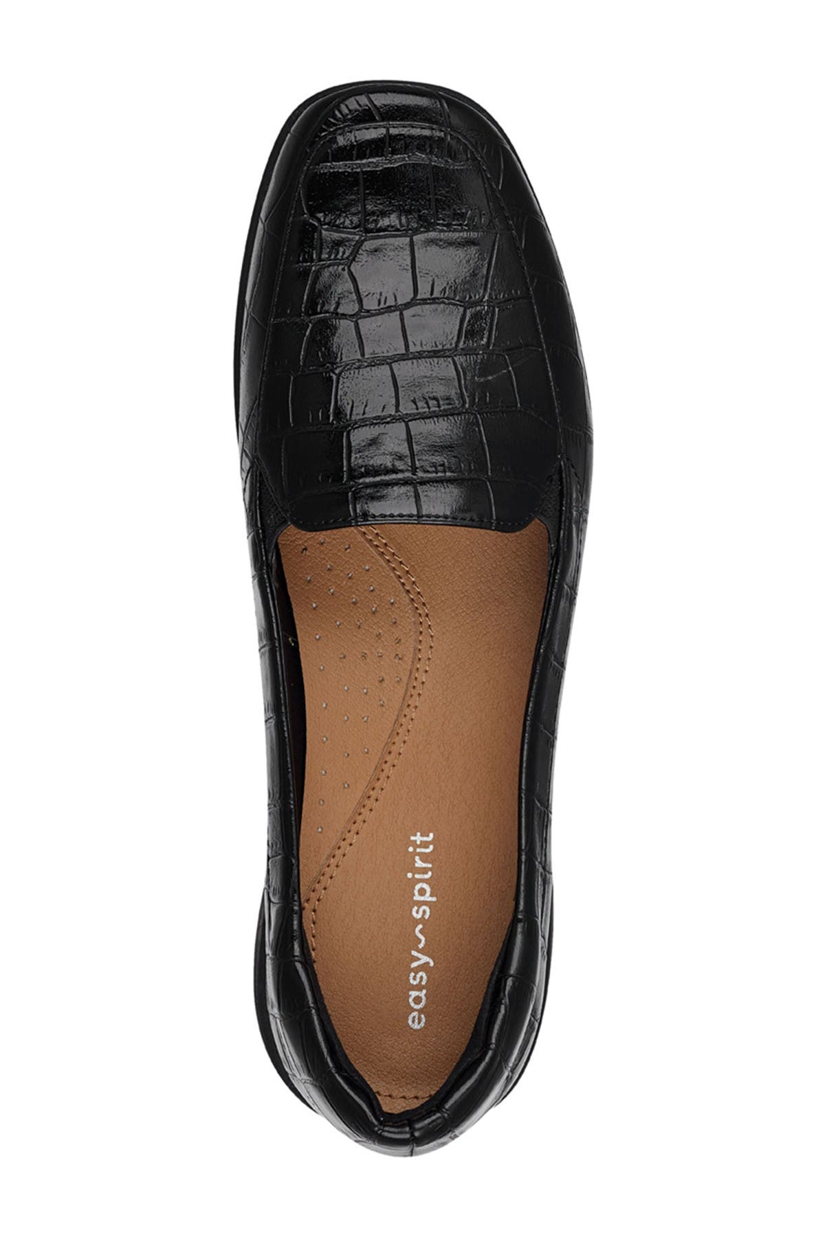 Easy Spirit Abriana Croc Embossed Faux Leather Loafer - Wide Width Available, Alternate, color, 