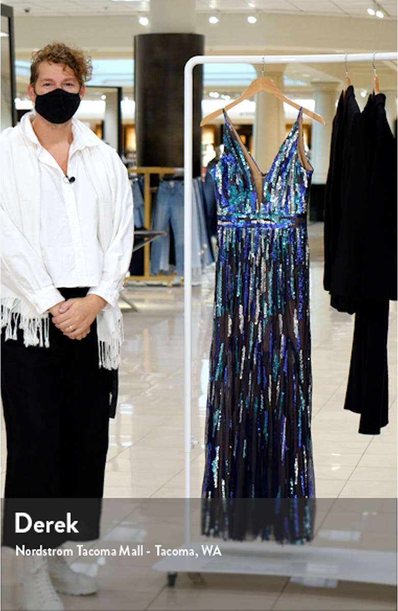 Samira Sequin Embellished Gown, sales video thumbnail