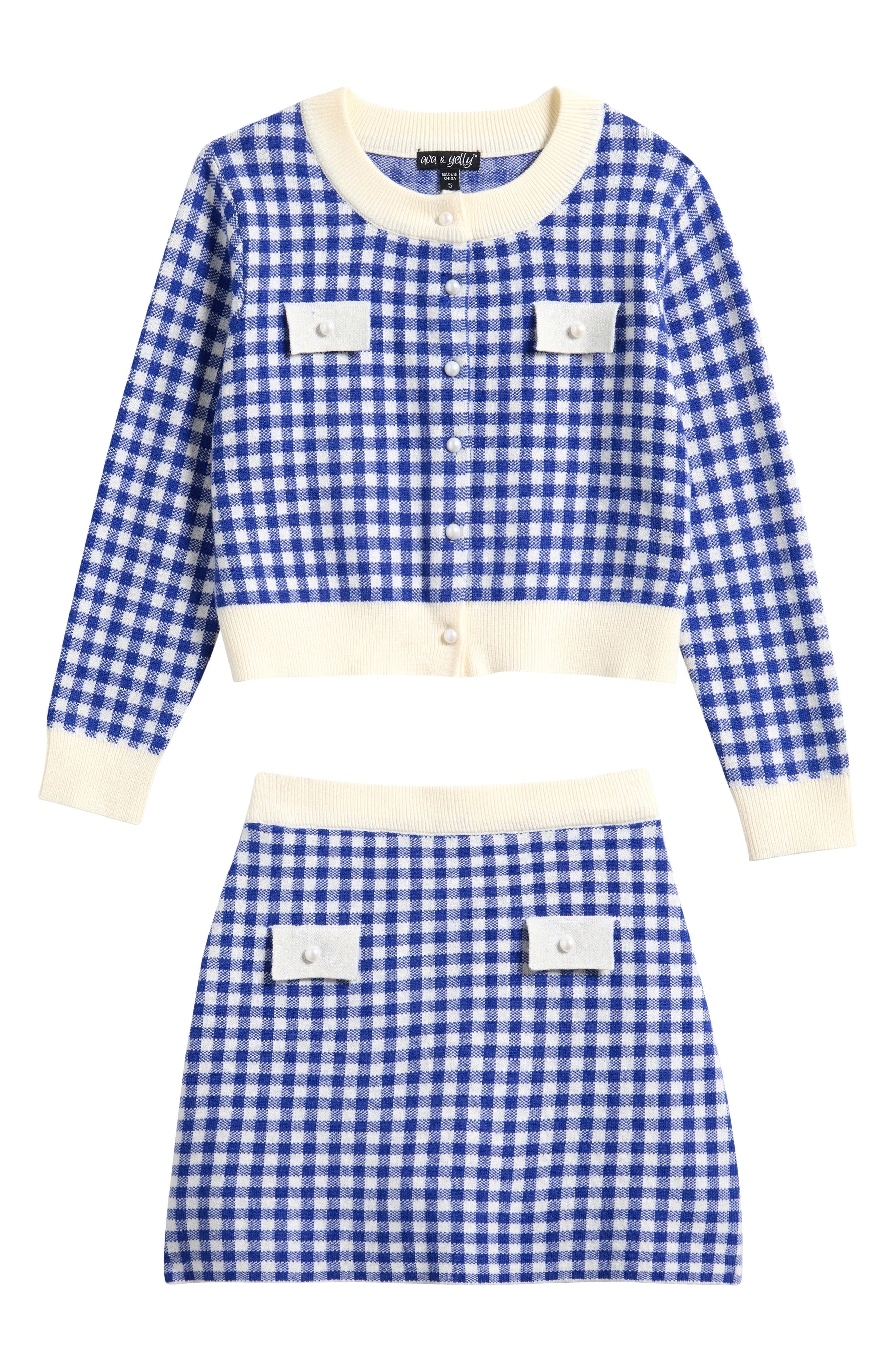 Kids' Double Knit Cardigan & Skirt Set