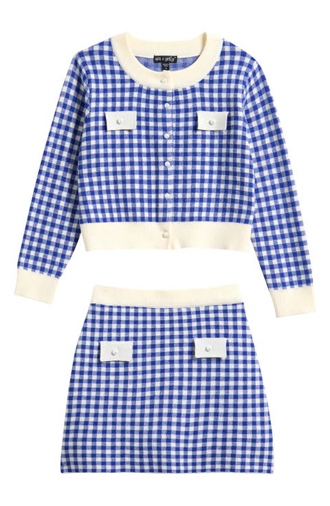 Kids' Double Knit Cardigan & Skirt Set (Little Kid)