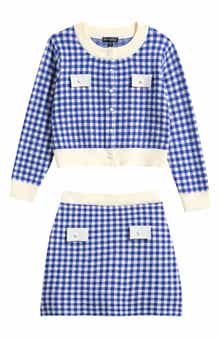 Kids' Double Knit Cardigan & Skirt Set