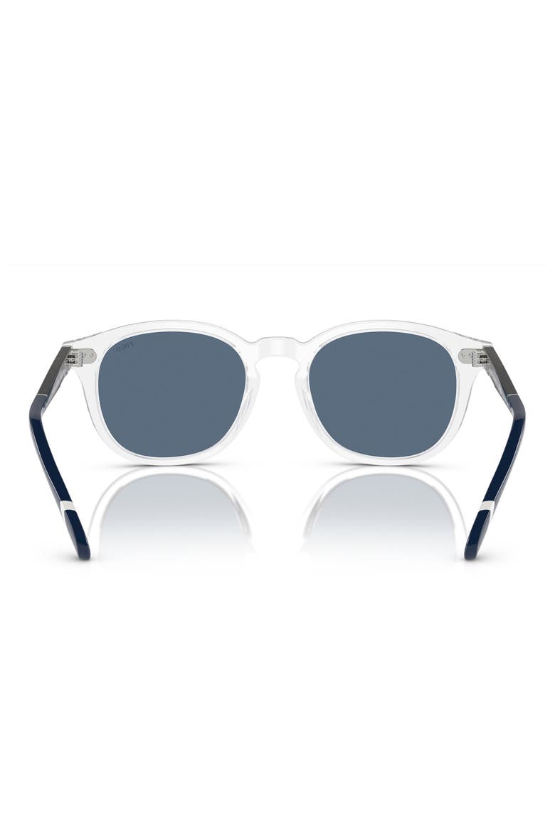52mm Phantos Sunglasses, Alternate, color, SHINY CRYSTAL / DARK BLUE