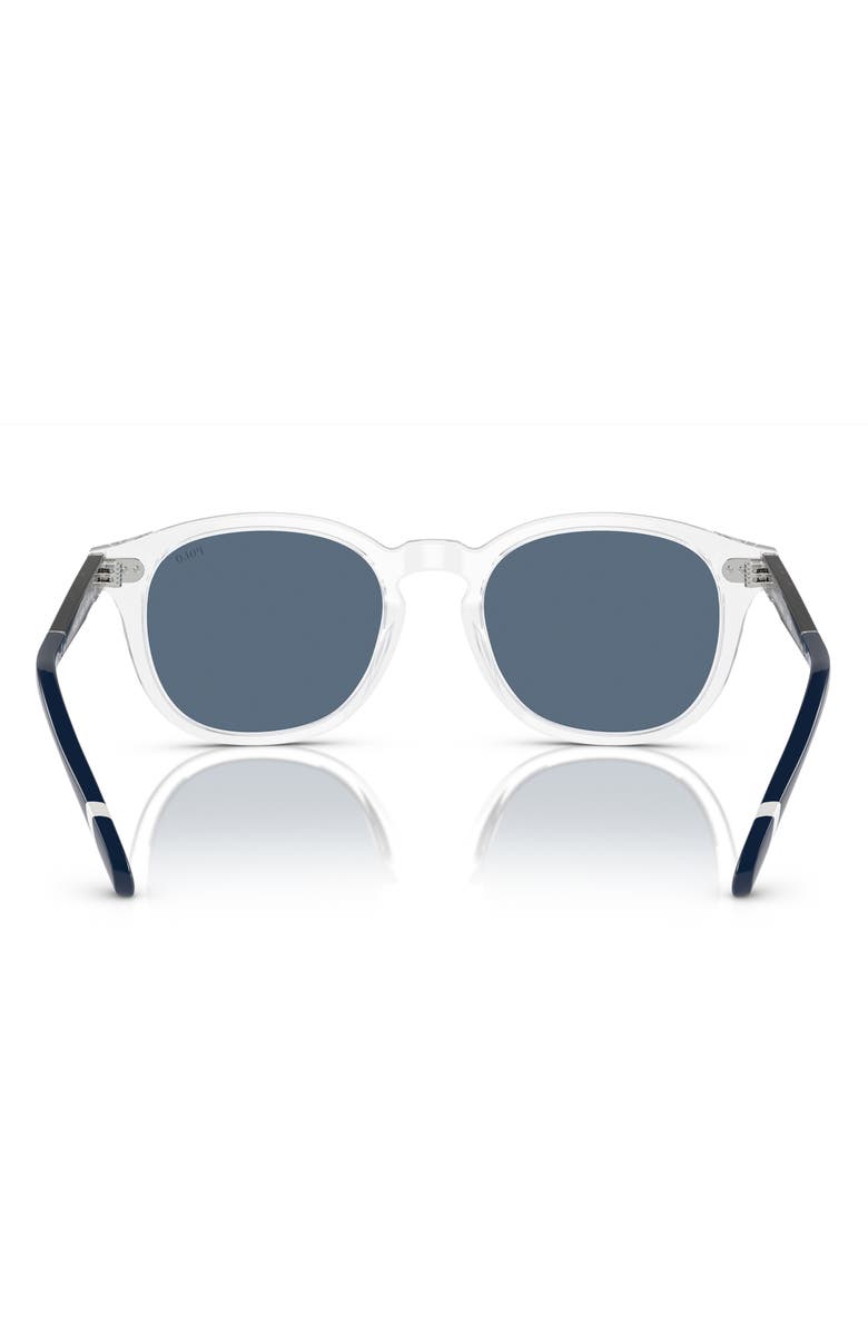 Polo Ralph Lauren 52mm Phantos Sunglasses, Alternate, color, Shiny Crystal / Dark Blue