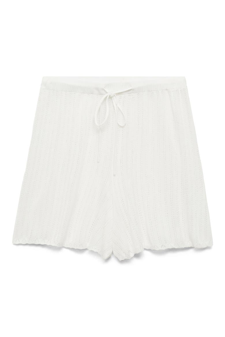 Pointelle Pajama Shorts, Alternate, color, WHITE