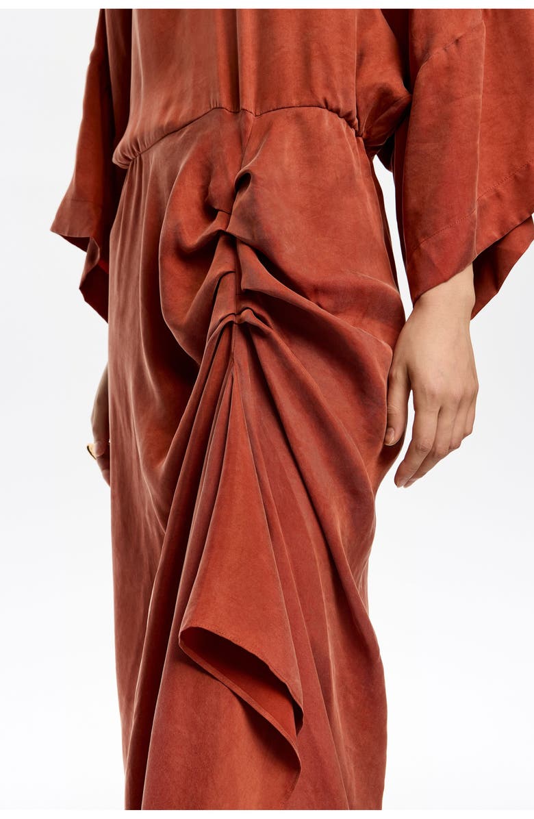 Bimba y Lola Fluid Ruffle Dress, Alternate, color, Burnt Orange