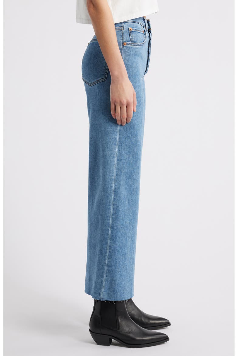 Raw Hem High Waist Ankle Wide Leg Jeans, Alternate, color, RUNYON