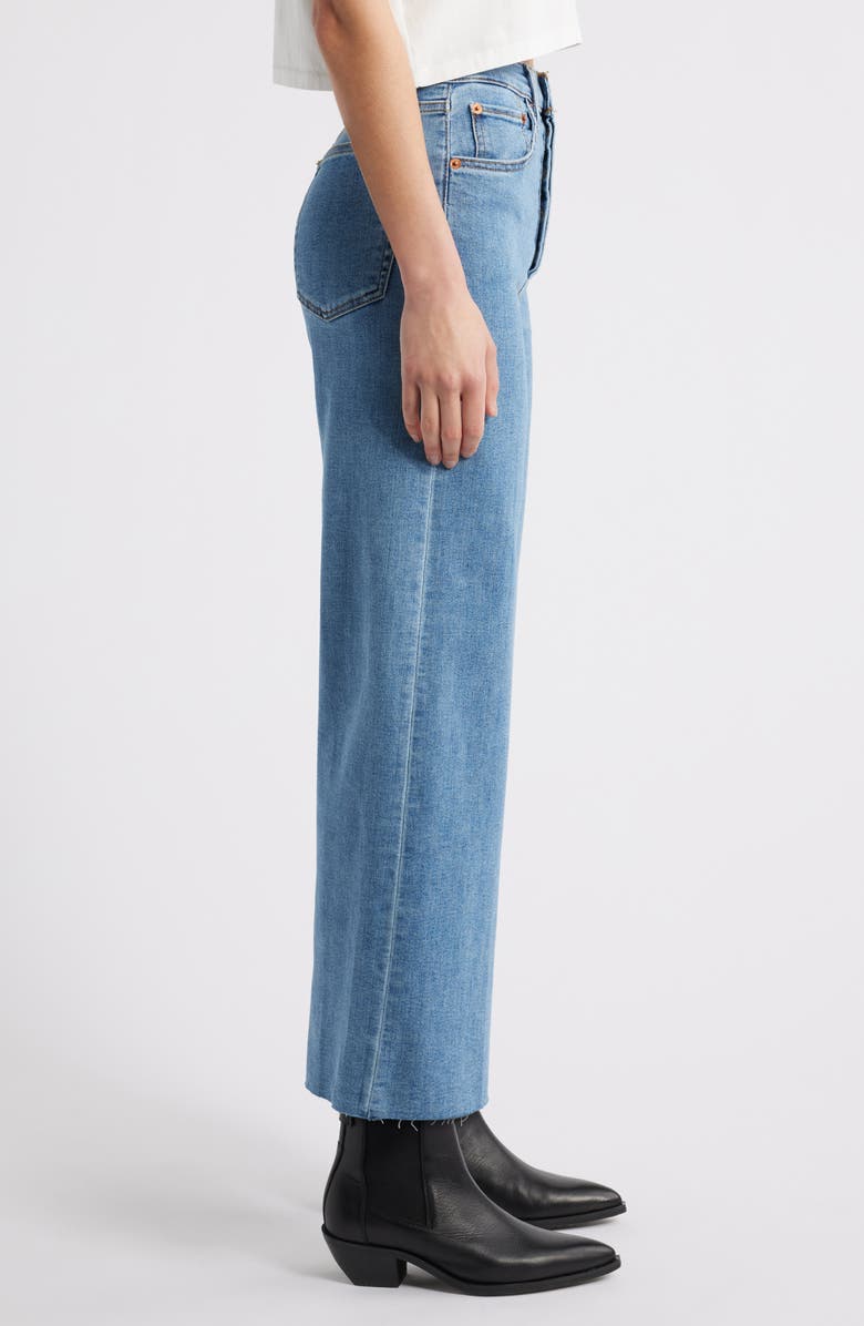 Re/Done Raw Hem High Waist Ankle Wide Leg Jeans, Alternate, color, Runyon