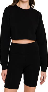 Grey Lab Lounge Wear Crop Crewneck Sweatshirt