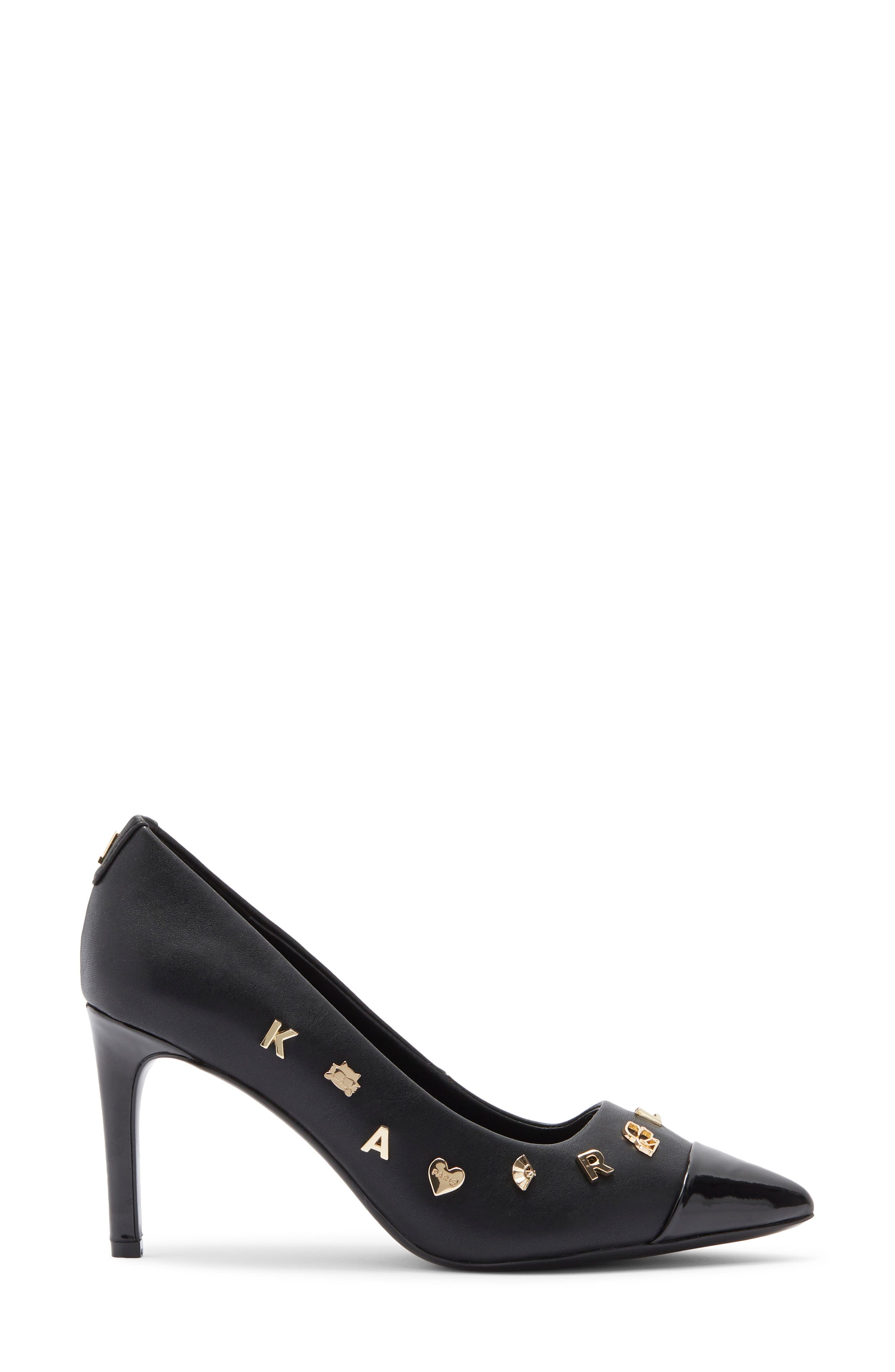 KARL LAGERFELD PARIS Gloria Pins Cap Toe Pump, Alternate, color, 
