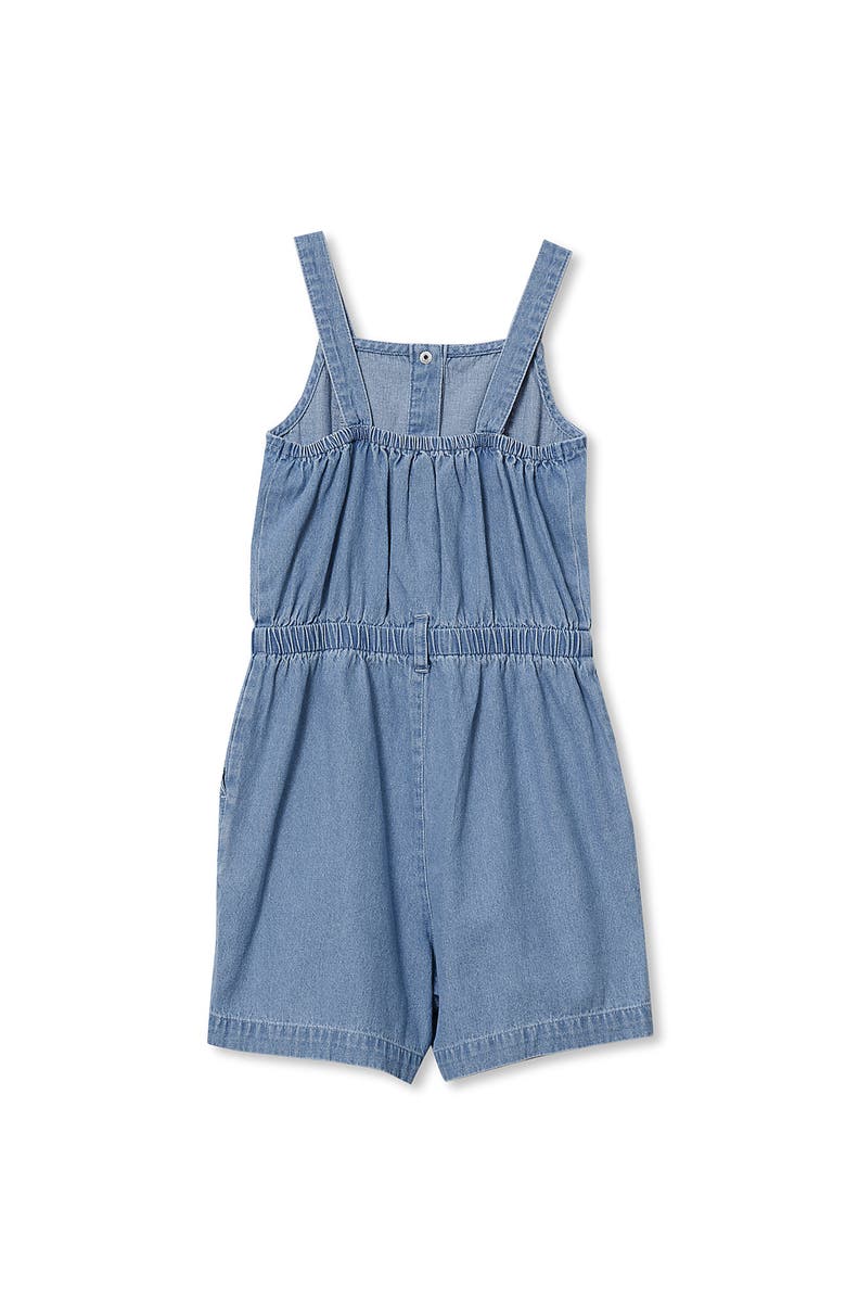 Lands' End Girls Lightweight Denim Romper, Alternate, color, Meadow Blue