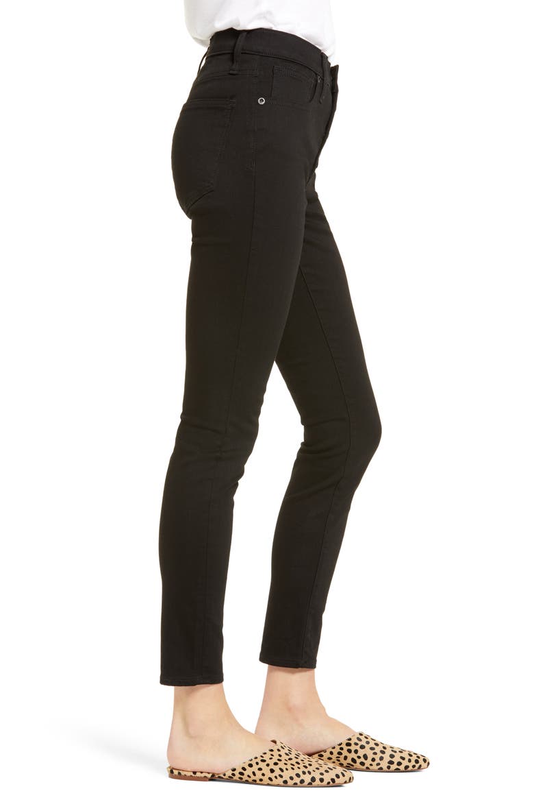 High Waist Skinny Jeans, Alternate, color, BLACK FROST