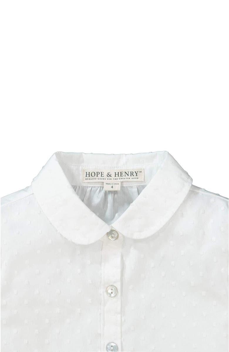 Hope & Henry Baby Girls' Peter Pan Collar Top, Infant, Alternate, color, White