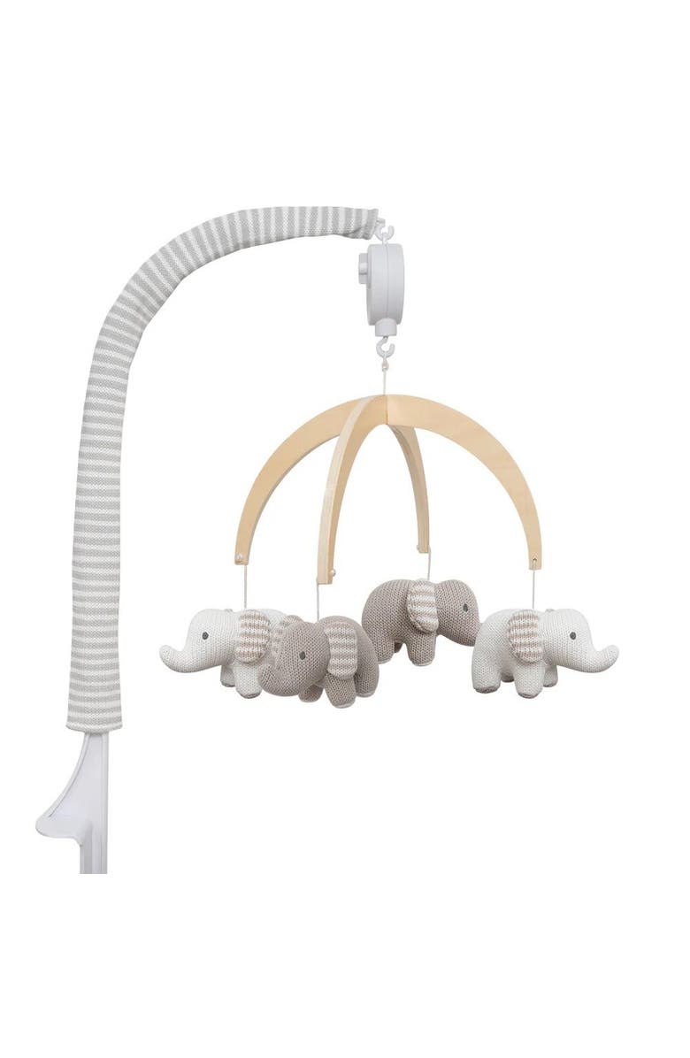 Living Textiles Musical Mobile - Elephant Heritage, Gray, Main, color, Gray