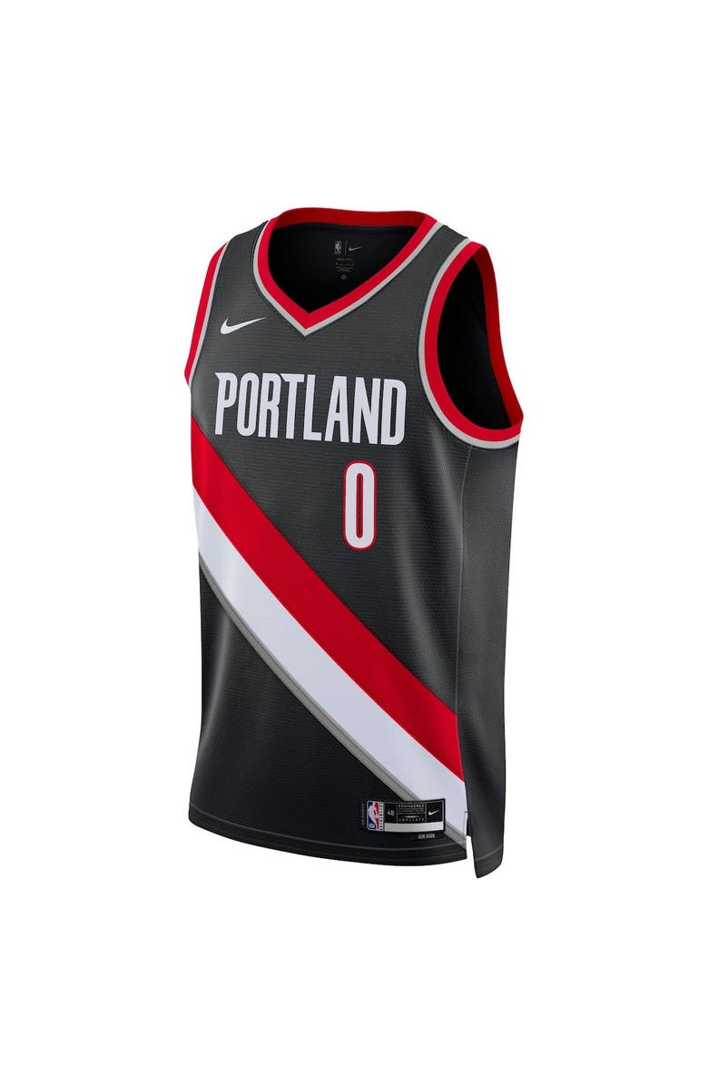 Nike Unisex Nike Damian Lillard Black Portland Trail Blazers Swingman Jersey - Icon Edition, Alternate, color, 