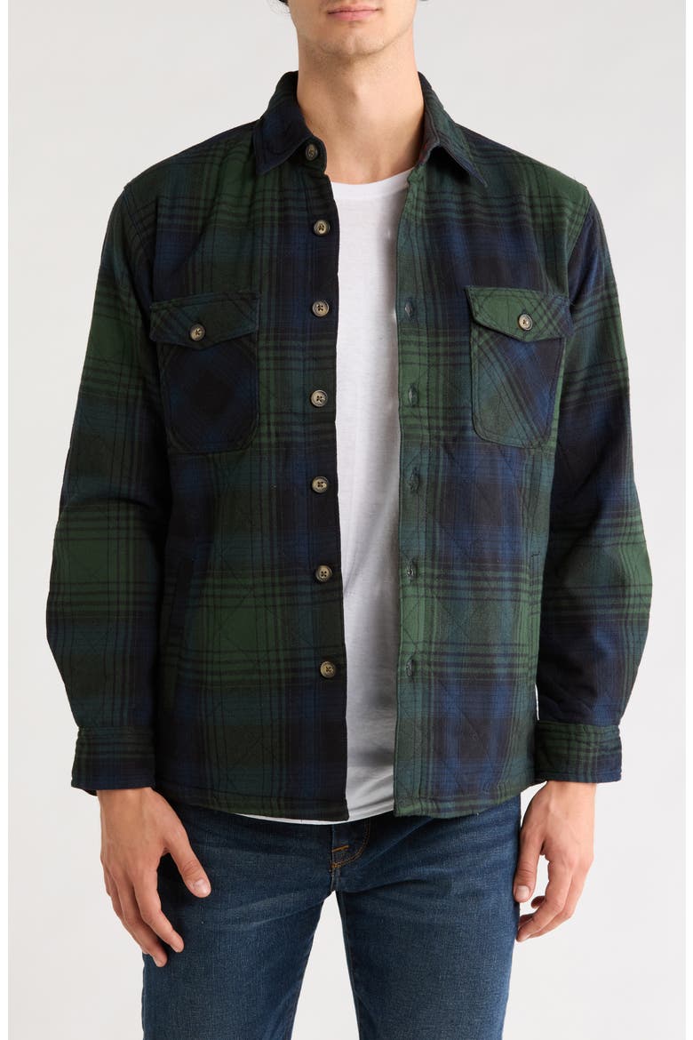 Quilted Herringbone Shirt Jacket, Main, color, NAVY MIX