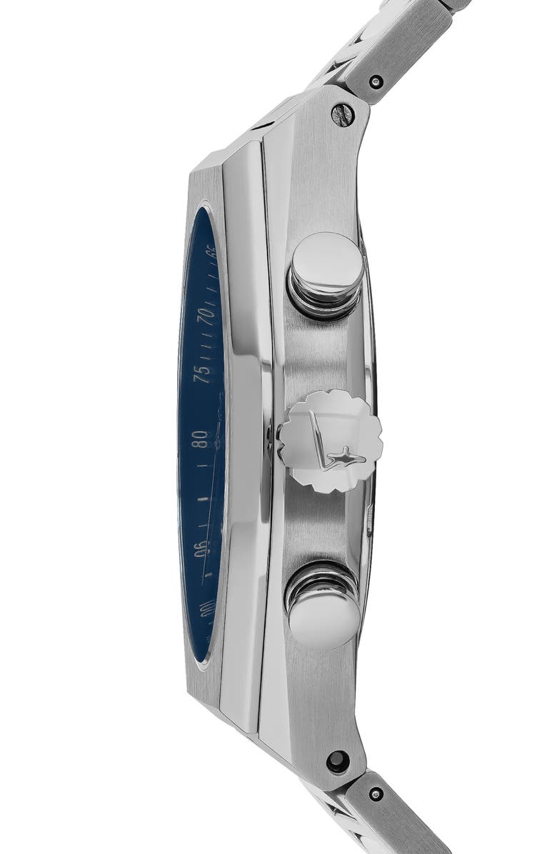 FERRAGAMO Tonneau Chronograph Bracelet Watch, 42mm, Alternate, color, Silver