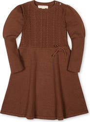 Hope & Henry Kids' Organic Long Sleeve Cable Bodice Sweater Dress
