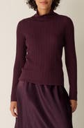 Eileen Fisher Rib Turtleneck Wool Sweater