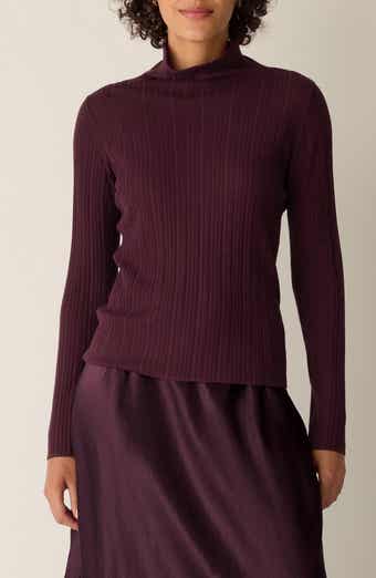 Eileen Fisher Rib Turtleneck Wool Sweater