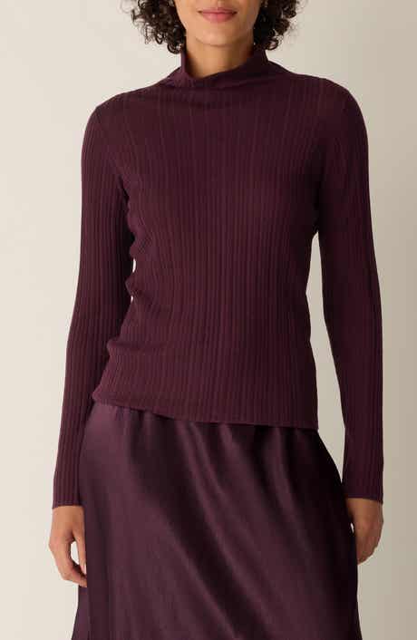 Eileen Fisher Rib Turtleneck Wool Sweater