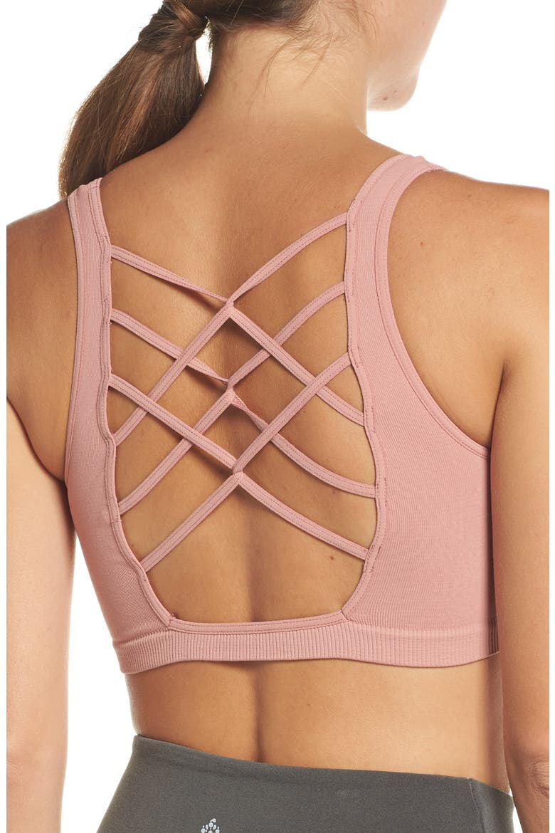 Free People Movement Shanti Strappy Back Sports Bra, Alternate, color, PINK