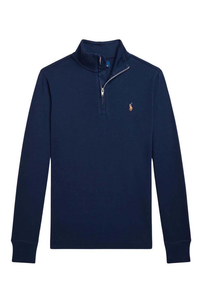 Kids' Embroidered Cotton Interlock Sweatshirt, Main, color, REFINED NAVY