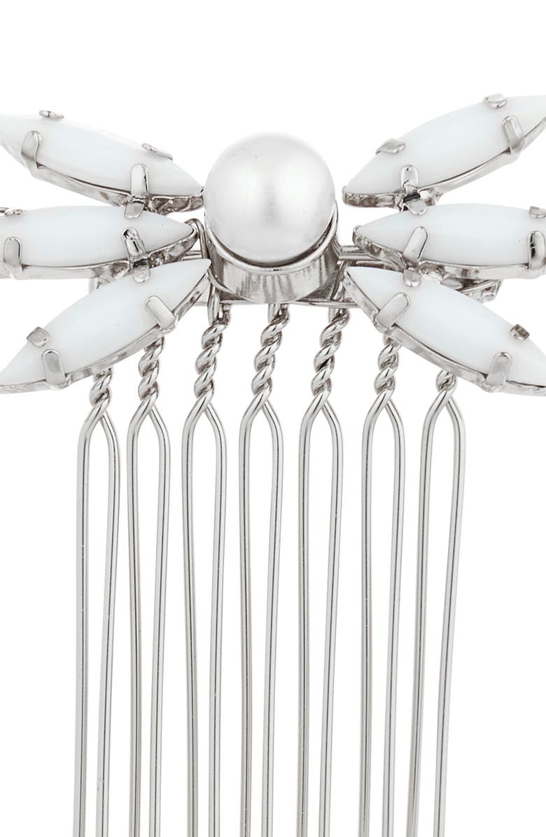 Brides & Hairpins Seira Opal & Faux Pearl Hair Comb, Alternate, color, Silver