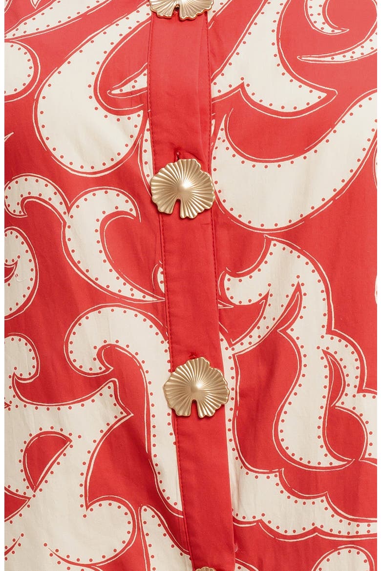 Print Cotton Minidress, Alternate, color, RED/ IVORY