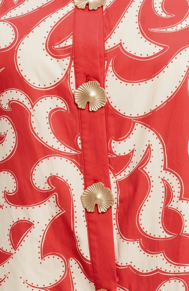 FLYING TOMATO Print Cotton Minidress, Alternate, color, Red/ Ivory