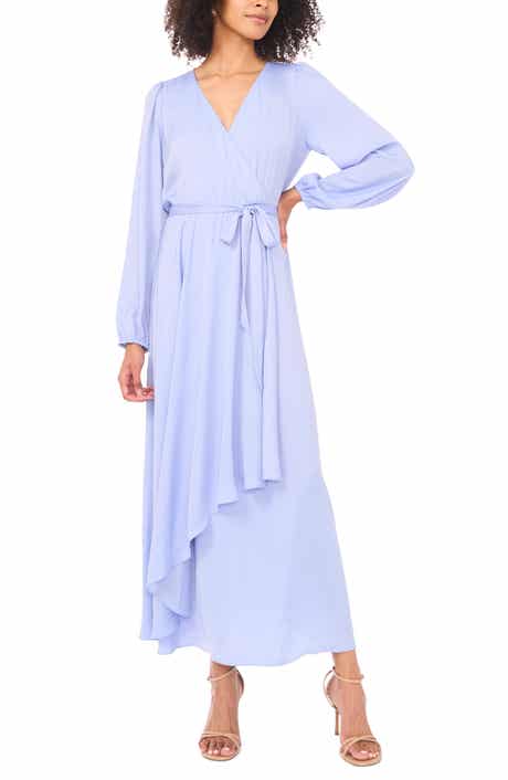 Vince Camuto Wrap Front Long Sleeve Maxi Dress