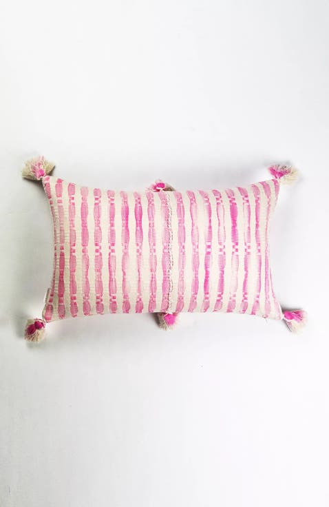 Antigua Naturally Dyed Striped Handwoven Cotton Throw Pillow
