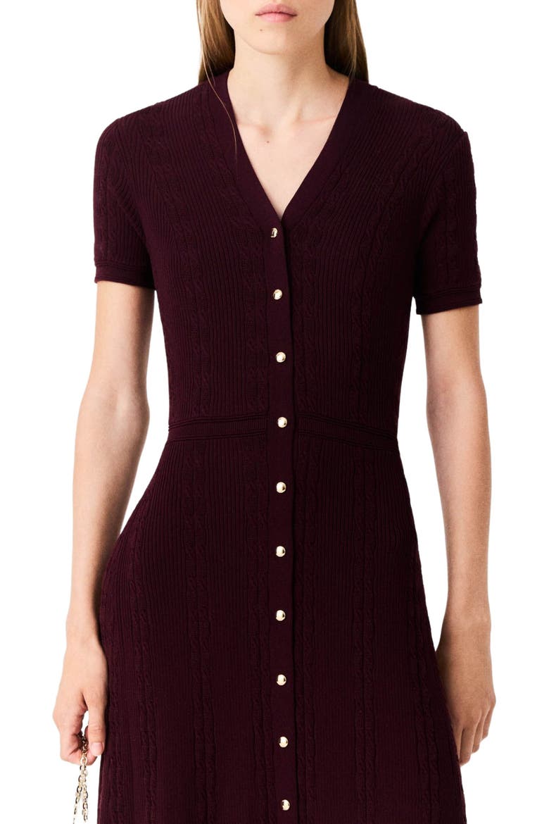 Knit maxi dress, Alternate, color, Burgundy