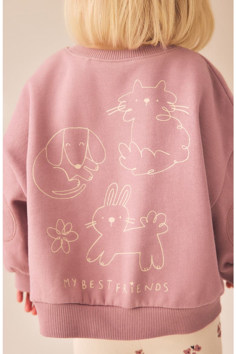 Kids' Graphic Sweatshirt & Flare Leggings Set, Alternate, color, PINK