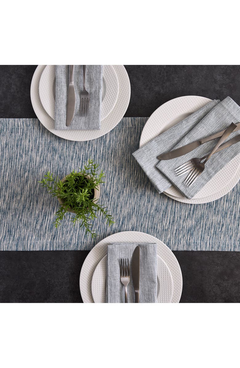 Design Imports Stellar Blue Space Dyed Cotton Table Runner, Alternate, color, Blue