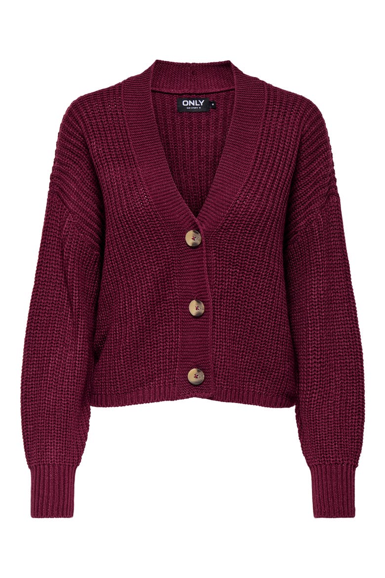 Carol Crop Cardigan, Alternate, color, CABERNET