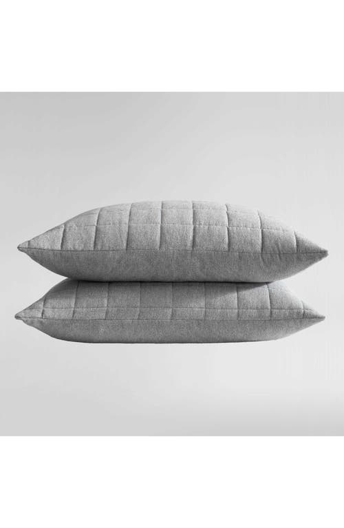 Calvin Klein Home Mélange Flannel Set Of 2 Pillow Shams In Grey